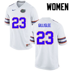 Women's Mike Gillislee White Florida Gators #23 Player Jersey
