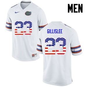 Men Mike Gillislee White UF #23 USA Flag Fashion NCAA Jersey