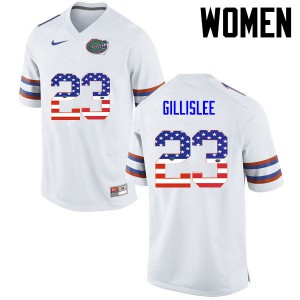 Women Mike Gillislee White Florida #23 USA Flag Fashion College Jersey