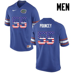 Men Mike Pouncey Blue Florida #55 USA Flag Fashion Stitch Jerseys