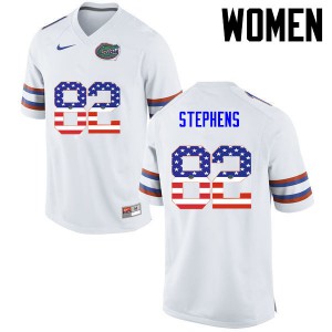 Women's Moral Stephens White UF #82 USA Flag Fashion University Jerseys