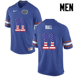 Mens Neiron Ball Blue UF #11 USA Flag Fashion NCAA Jerseys