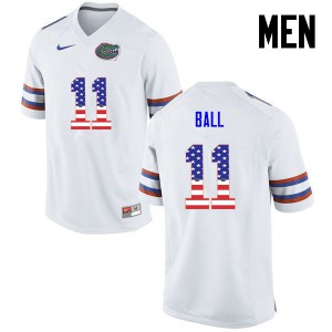 Men's Neiron Ball White Florida #11 USA Flag Fashion Football Jersey