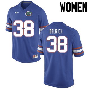 Women's Nick Oelrich Blue Florida #38 College Jerseys