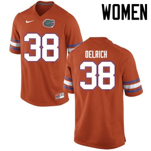 Women Nick Oelrich Orange Florida #38 NCAA Jerseys