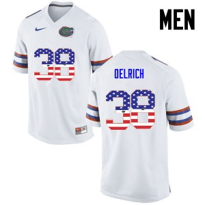 Men's Nick Oelrich White UF #38 USA Flag Fashion Stitch Jersey