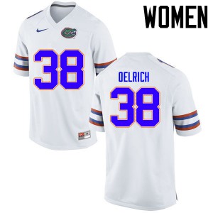 Women Nick Oelrich White University of Florida #38 Official Jerseys