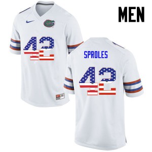 Mens Nick Sproles White Florida #42 USA Flag Fashion Stitched Jerseys