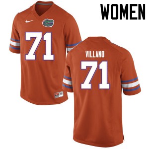 Womens Nick Villano Orange University of Florida #71 College Jersey