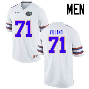Mens Nick Villano White UF #71 Player Jersey