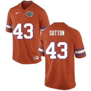 Men Nicolas Sutton Orange Florida Gators #43 Stitch Jersey