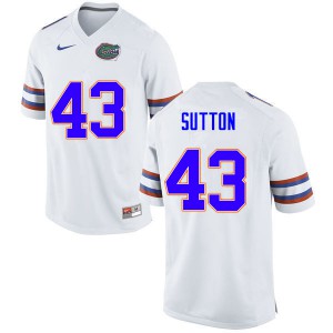 Men Nicolas Sutton White UF #43 Stitched Jersey
