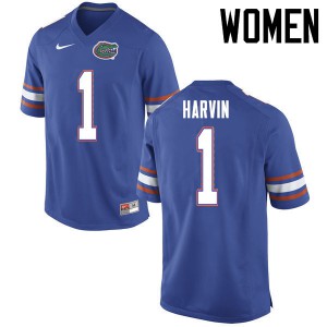Womens Percy Harvin Blue University of Florida #1 Stitched Jerseys