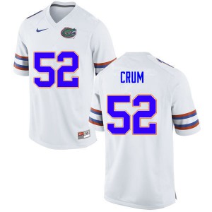 Mens Quaylin Crum White University of Florida #52 Stitch Jerseys