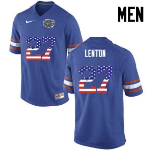 Men's Quincy Lenton Blue Florida #27 USA Flag Fashion College Jerseys
