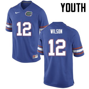 Youth Quincy Wilson Blue Florida #12 Embroidery Jersey