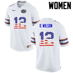 Women's Quincy Wilson White University of Florida #12 USA Flag Fashion High School Jerseys