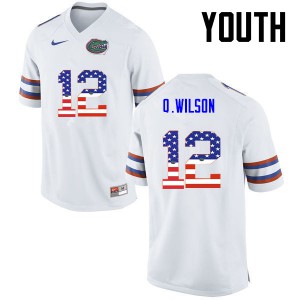 Youth Quincy Wilson White Florida #12 USA Flag Fashion Stitch Jersey