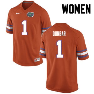 Women Quinton Dunbar Orange Florida Gators #1 Player Jerseys