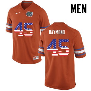 Mens R.J. Raymond Orange Florida #45 USA Flag Fashion Alumni Jerseys