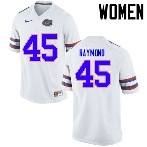 Women R.J. Raymond White UF #45 College Jerseys