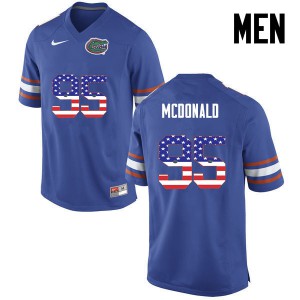 Men's Ray McDonald Blue University of Florida #95 USA Flag Fashion NCAA Jersey