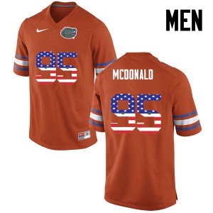 Mens Ray McDonald Orange Florida #95 USA Flag Fashion Stitched Jerseys