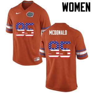 Women Ray McDonald Orange Florida #95 USA Flag Fashion Player Jerseys