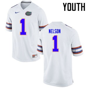 Youth Reggie Nelson White Florida Gators #1 Official Jersey