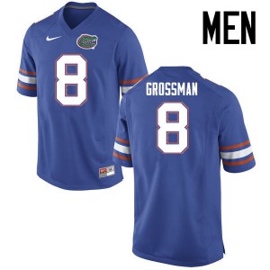 Men Rex Grossman Blue Florida #8 NCAA Jersey