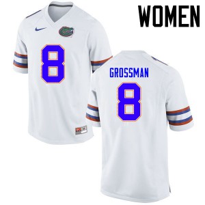 Women's Rex Grossman White Florida Gators #8 Player Jerseys