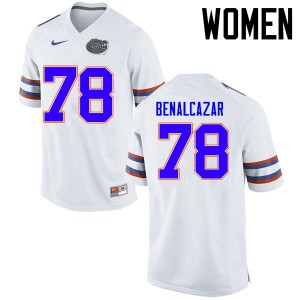 Womens Ricardo Benalcazar White Florida Gators #78 Stitched Jerseys