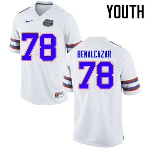 Youth Ricardo Benalcazar White Florida #78 Football Jersey