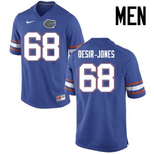 Men's Richerd Desir-Jones Blue Florida Gators #68 Stitched Jerseys