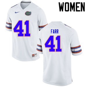 Women Ryan Farr White UF #41 NCAA Jerseys