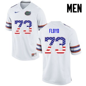 Mens Sharrif Floyd White University of Florida #73 USA Flag Fashion Football Jerseys
