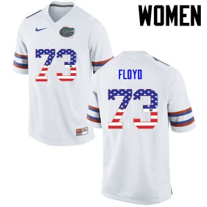 Womens Sharrif Floyd White Florida #73 USA Flag Fashion Embroidery Jersey