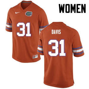 Women's Shawn Davis Orange Florida Gators #31 Official Jersey