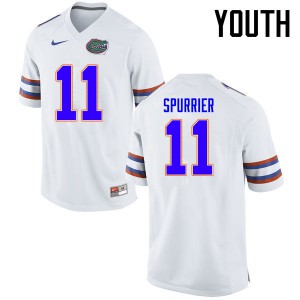 Youth Steve Spurrier White Florida #11 Football Jerseys