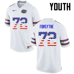 Youth Stone Forsythe White Florida Gators #72 USA Flag Fashion Embroidery Jerseys