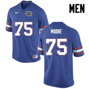 Men TJ Moore Blue Florida #75 Stitch Jerseys