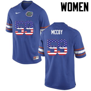 Womens T.J. McCoy Blue Florida #59 USA Flag Fashion Stitch Jersey