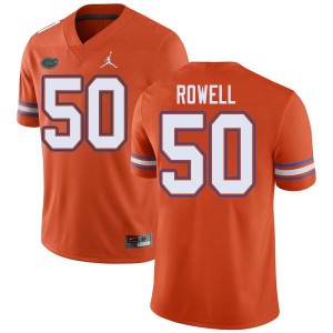 Men Jordan Brand Tanner Rowell Orange University of Florida #50 Stitch Jerseys
