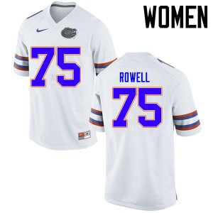 Women's Tanner Rowell White UF #75 Official Jerseys