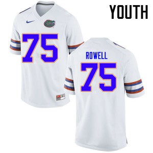 Youth Tanner Rowell White Florida #75 Stitched Jersey