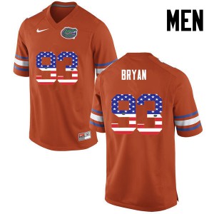 Mens Taven Bryan Orange Florida #93 USA Flag Fashion Embroidery Jersey