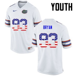 Youth Taven Bryan White Florida #93 USA Flag Fashion College Jersey