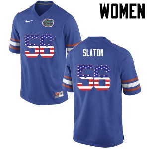 Womens Tedarrell Slaton Blue Florida #56 USA Flag Fashion Player Jerseys
