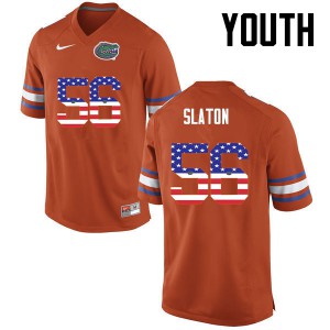 Youth Tedarrell Slaton Orange University of Florida #56 USA Flag Fashion High School Jersey