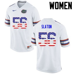 Women Tedarrell Slaton White University of Florida #56 USA Flag Fashion Stitch Jersey